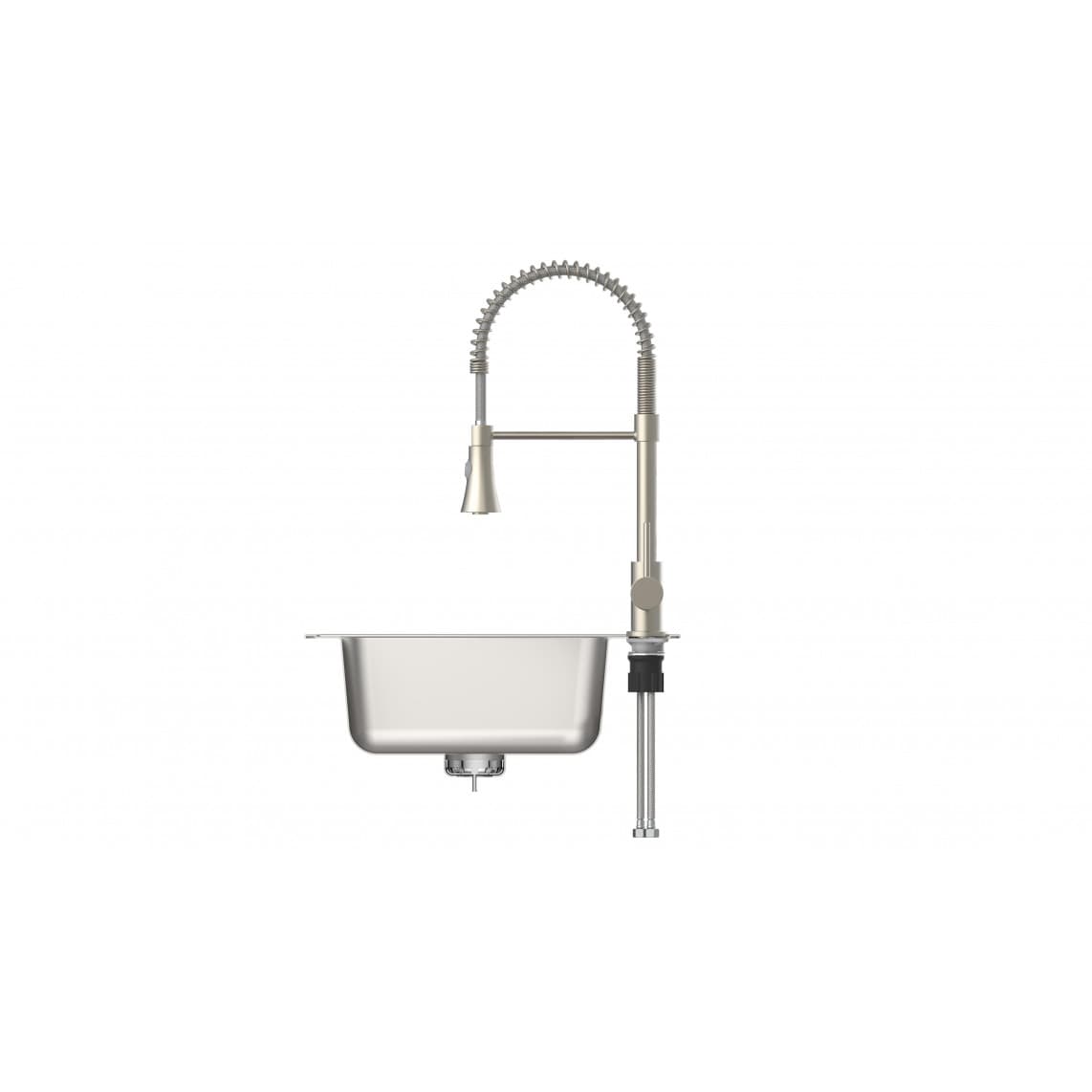 NI183ESCRNI-PR LEON Sink mixer, stainless steel look, with pull-out sprayer