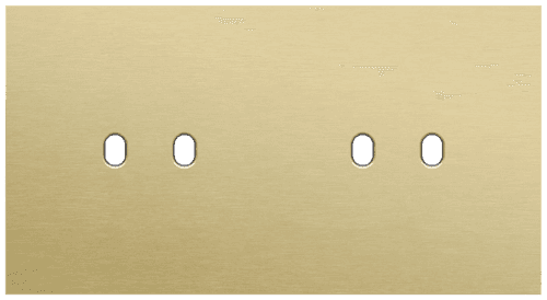 Plaque de recouvrement double, horizontale 71 mm d'entraxe, pour des fonctions de commutation double, couleur Niko Toggle alu gold brushed