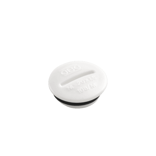 Bouchon aveugle M20 étanche aux projections d'eau, white