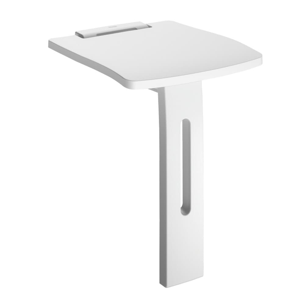 Delabie siège douche avec pied relevable 410 x 360 mm aluminium blanc