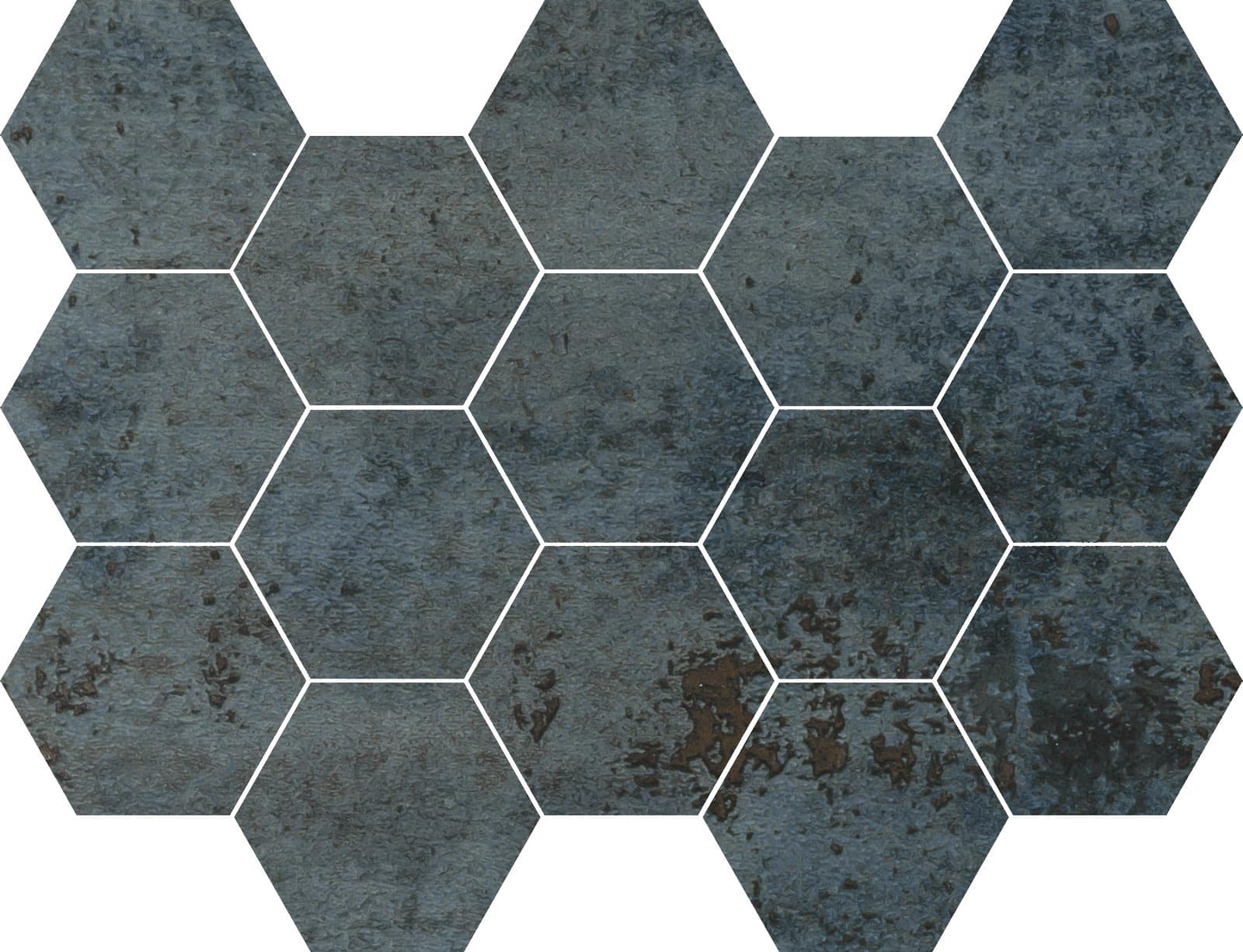 MOSAICO HEX. METAL ROYALBLUE 32,5X22,5 SP