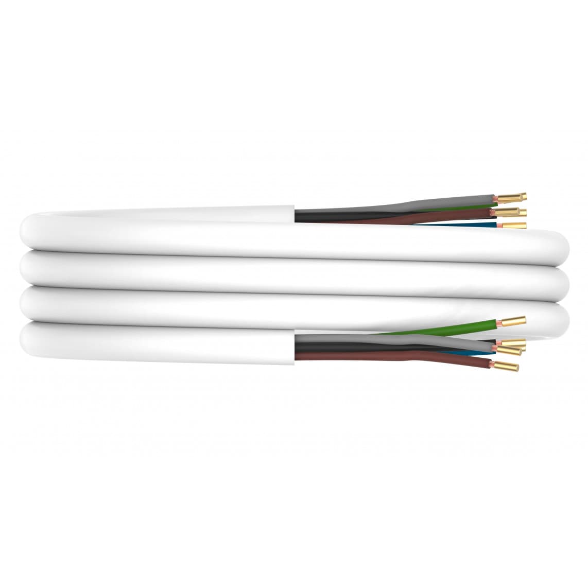 1275 câble de raccordement cuisinière, blanc, 2 m, douilles de fils des deux côtés H05 V V-F, 5 x 2,5 mm