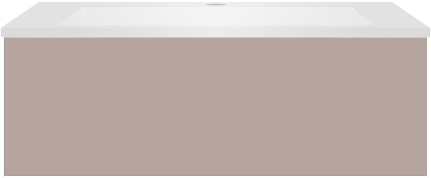 SOUS MEUBLE COFFEE 1 TIROIR 90 MAT BASALTGRIJS+LAVABO EN MARBRE SYNTHETIQUE BLANC MAT