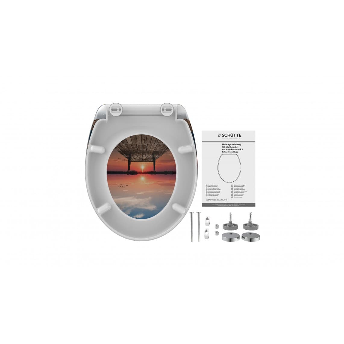 82378 abattant WC en Duroplast SUNSET SKY, avec frein de chute et déclipsable