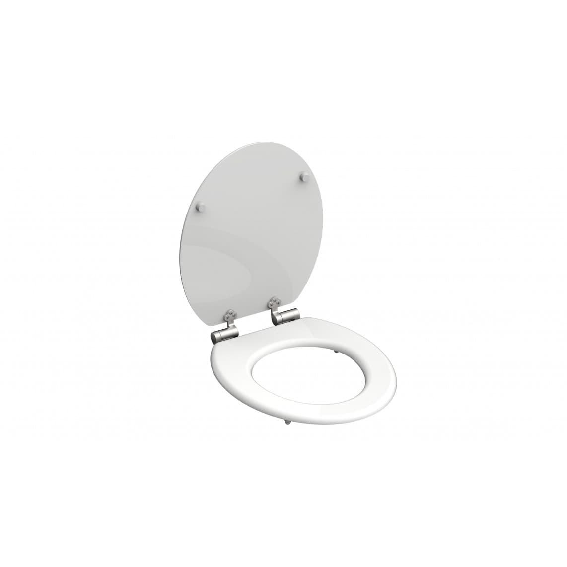 84100 WC-bril met houtkern WHITE, met valrem