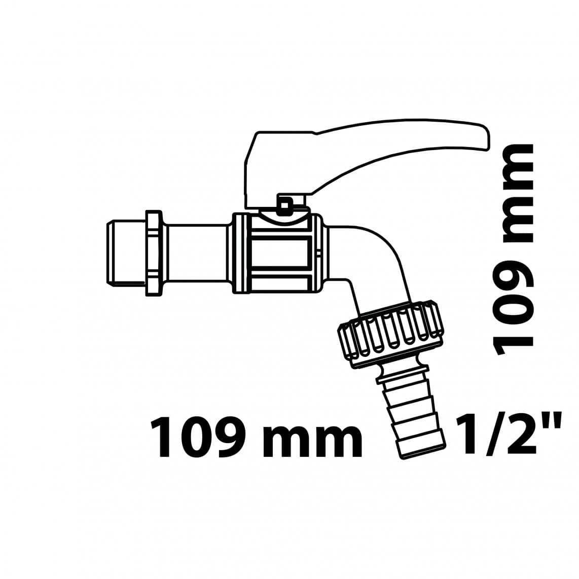 986188255 LT robinet à boisseau sphérique, nickelé, 1/2"M x 3/4"M x 1/2" T, augmentation de Résistance au gel