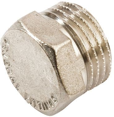 BOUCHON FILETE LAITON 1/4" M CHROME