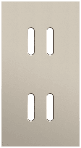 Plaque de recouvrement double, verticale 71 mm d'entraxe, pour des fonctions de commutation double, couleur Niko Rocker steel champagne coated