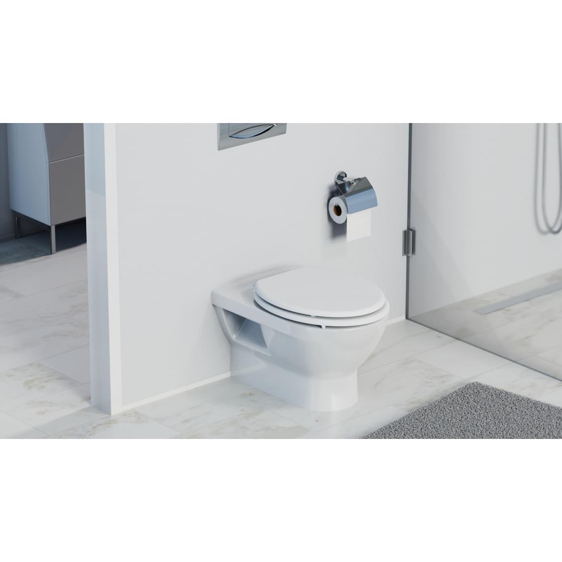 84000 WC-bril met houtkern WHITE