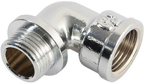 COUDE FILETE LAITON 1/2" MF CHROME