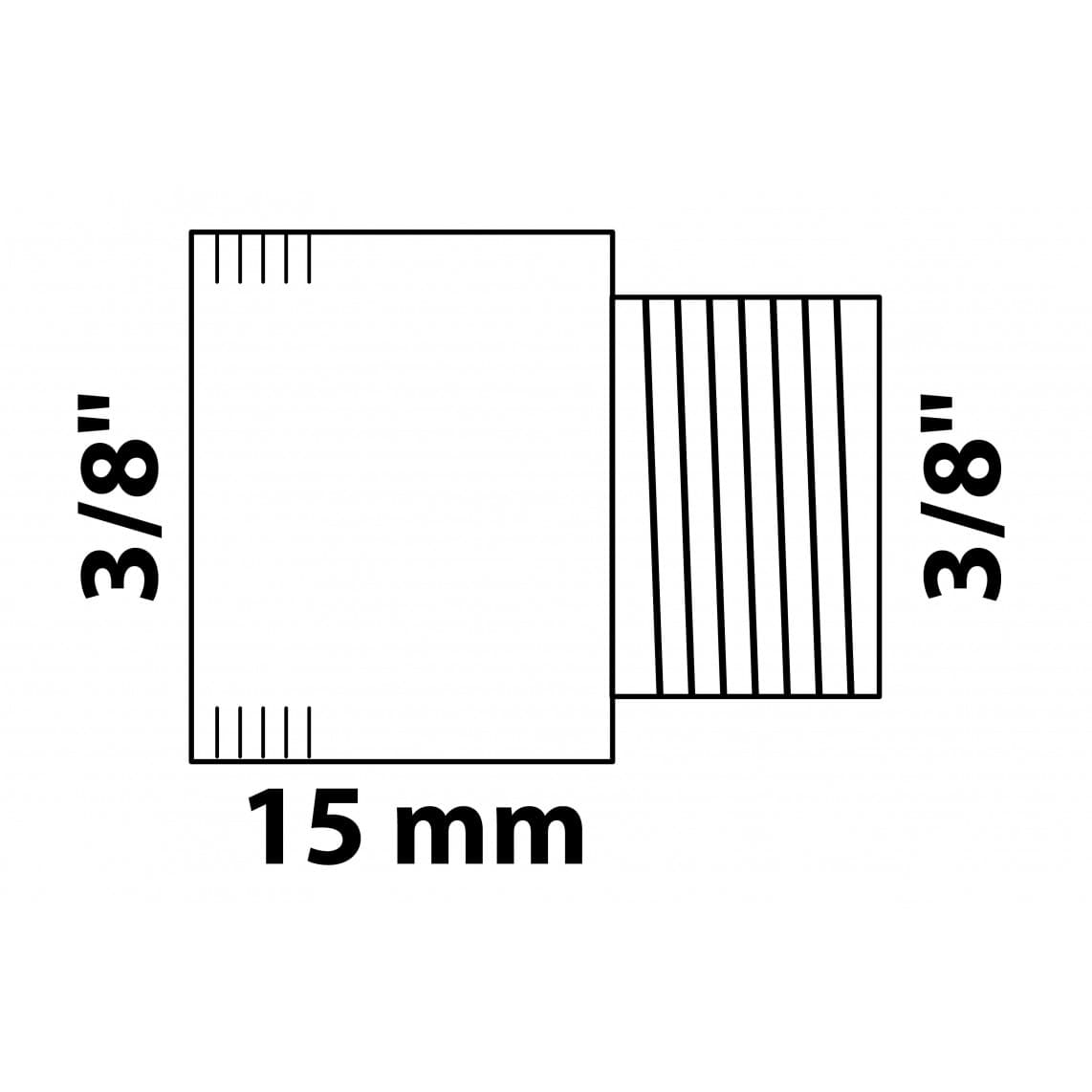 989310155 Tap extension, brass, chrome, 3/8" x 15 mm