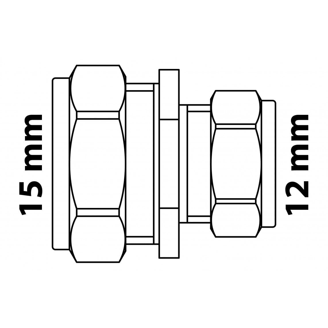 989454617 LT raccord réducteur, vierge, 15 mm x 12 mm, raccord à serrer pour tube en cuivre,