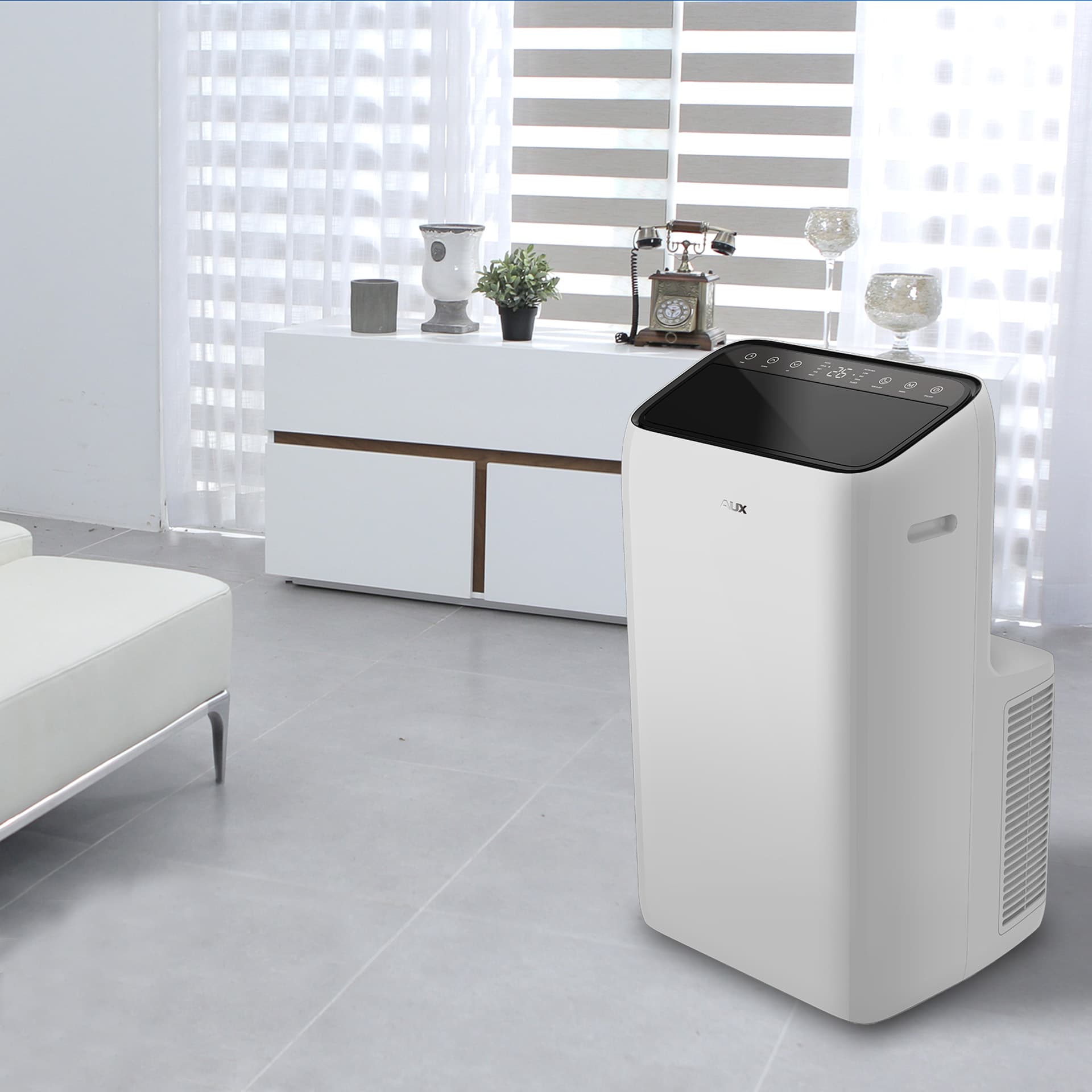 Aux climatiseur mobile – refroidissement et chauffage – Wifi – 12000 btu – 3,4 kW – R290 – blanc