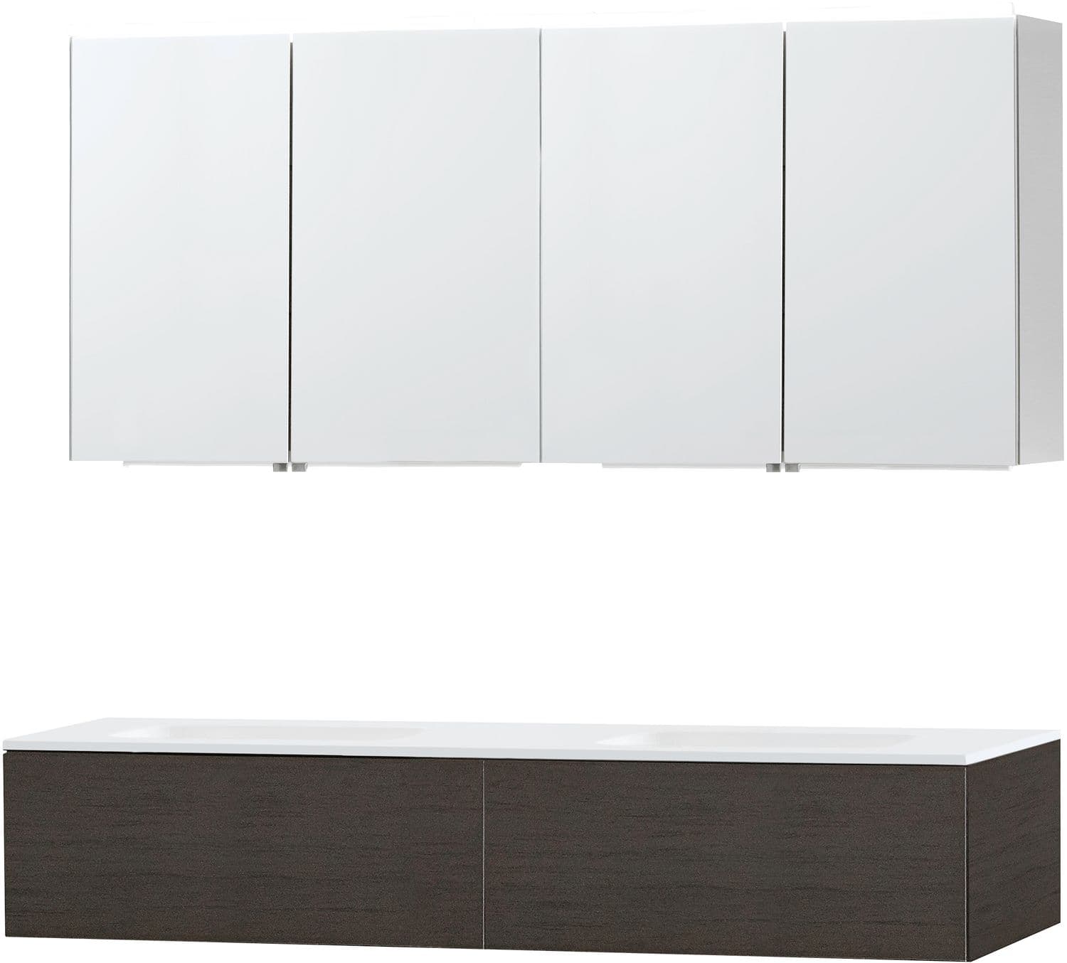 MEUBLE PURO DUO WENGE 160 1 TIROIR SOLID MOLTO ARMOIRE TOILLETTE