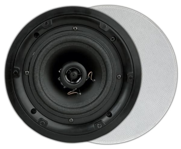 Fl620, Flat, haut-parleur encastrable 2 voies, rond, 80W, Blanc (2 pièces)