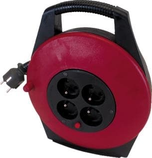 Enrouleur de câble - 4 x prise 2 pôles + T 16A avec protection thermique - H05VVF 3G1.5 - 10m
