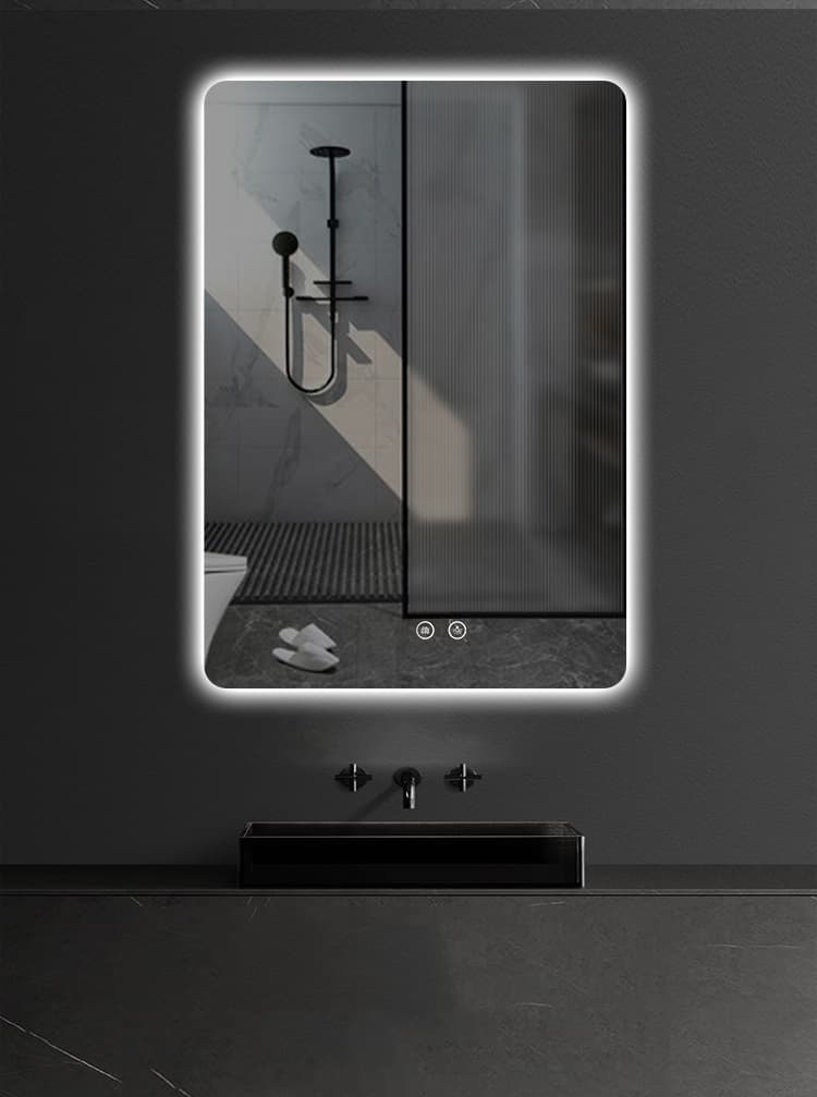 ALONI QUEEN MIROIR - AVEC ÉCLAIRAGE LED - RECTANGULAIRE - SANS CADRE - AVEC CHAUFFAGE - TEMPÉRATURE DE COULEUR LED 3500-6500K - 60X80CM