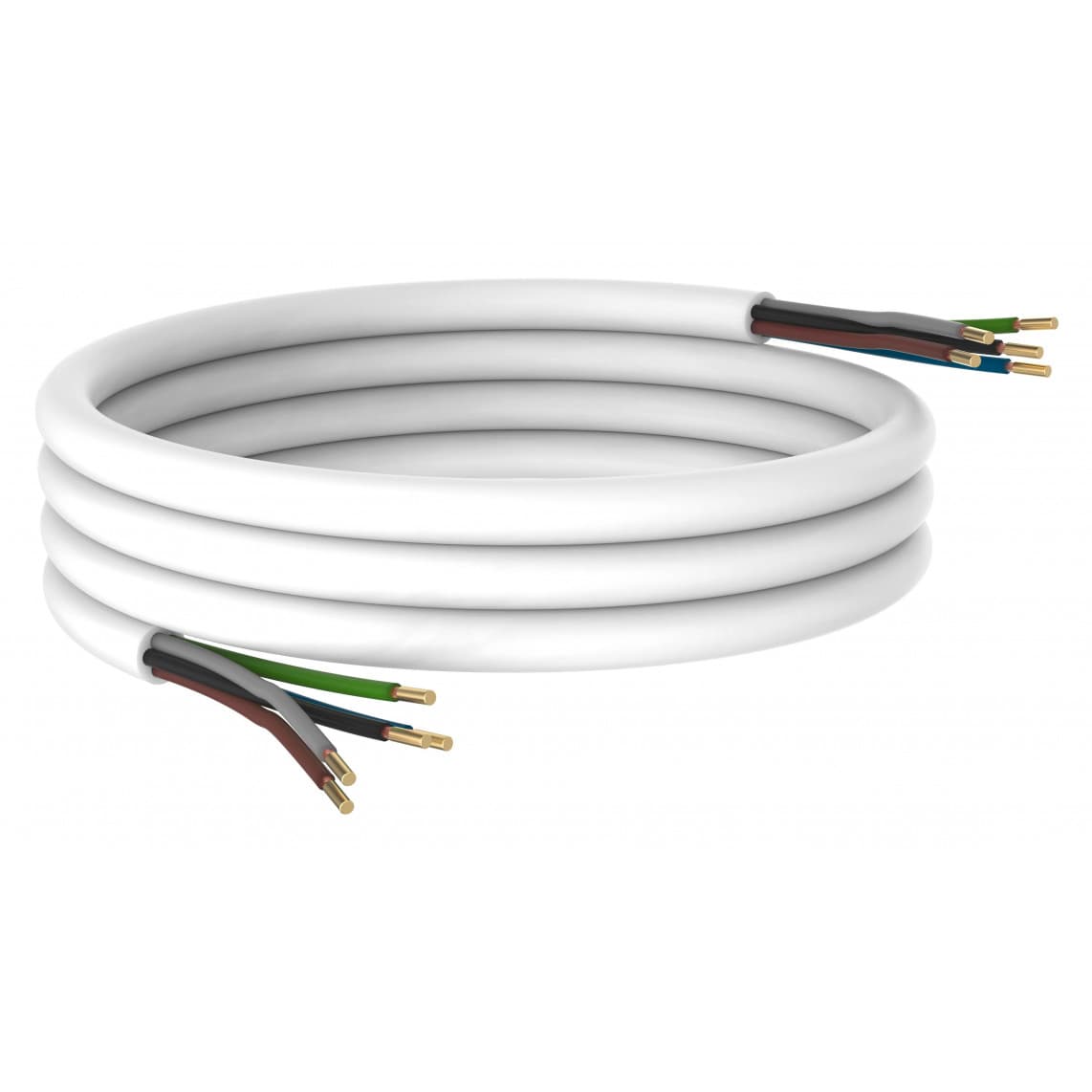 1275 câble de raccordement cuisinière, blanc, 2 m, douilles de fils des deux côtés H05 V V-F, 5 x 2,5 mm