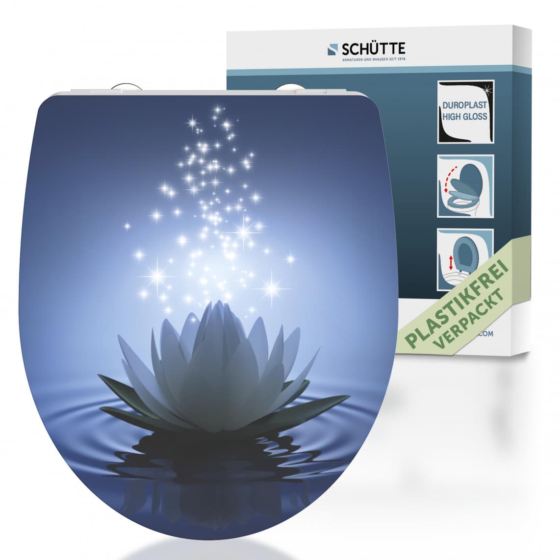 82582 abattant WC en Duroplast HG WATER LILY, avec frein de chute et déclipsable