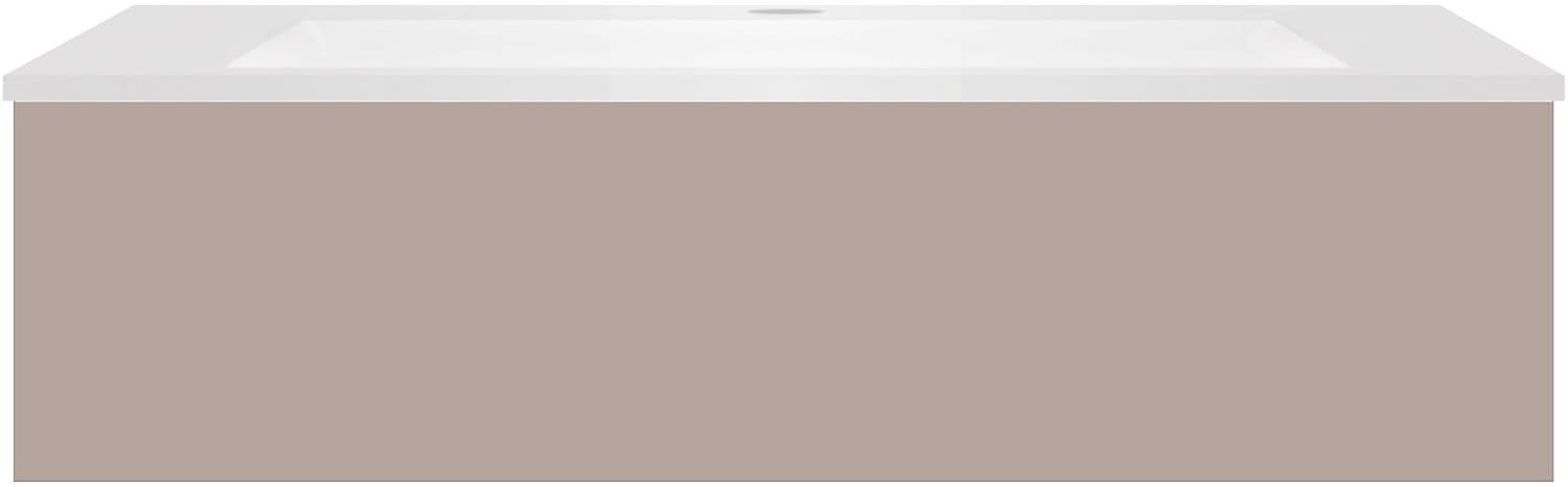 SOUS MEUBLE COFFEE 1 TIROIR 120 MAT BASALTGRIS+LAVABO EN MARBRE SYNTHETIQUE BLANC MAT
