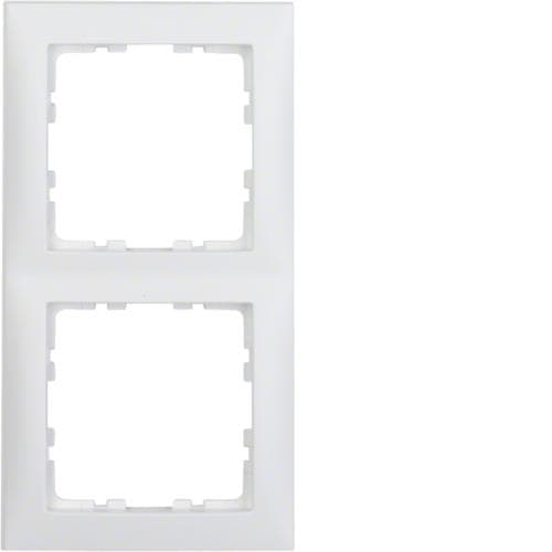 Plaque de recouvrement 2 postes Berker S.1 Blanc polaire, mat