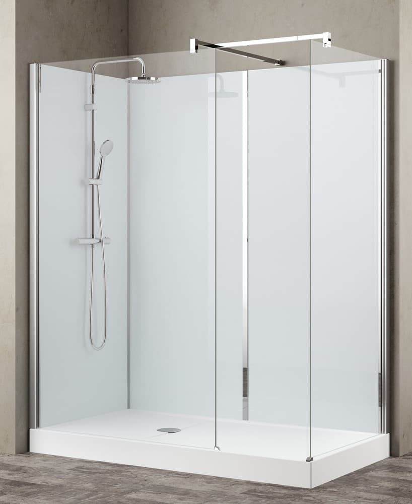 Van Marcke Collection Vidrio Walk-Inn 160x80cm receveur blanc siphon D90