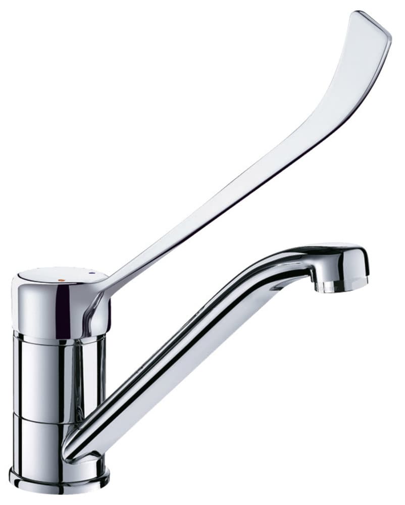 Delabie mitigeur évier et auge levier médical bec orientable laiton chromé