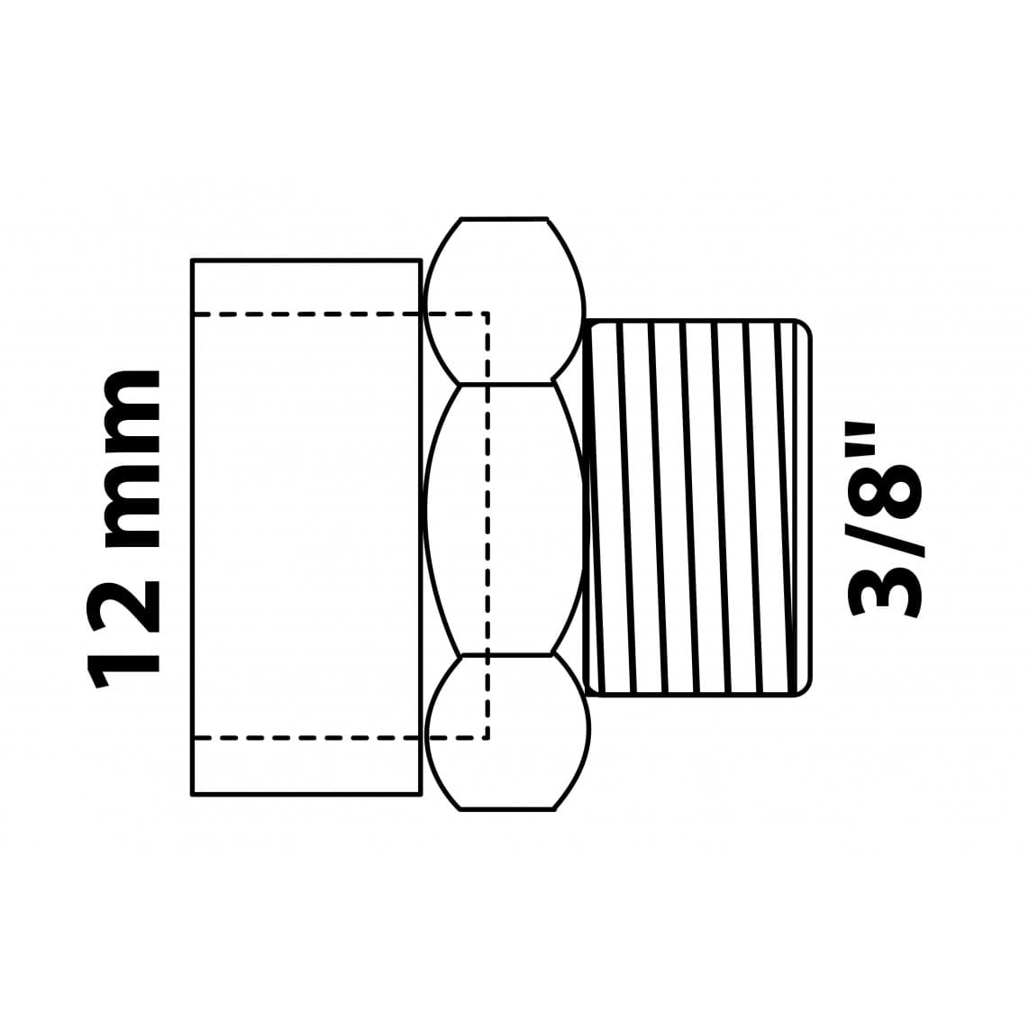 989081055 BR Mamelon de transition, vierge, 12 mm x 3/8" M, 1 manchon (4243g)