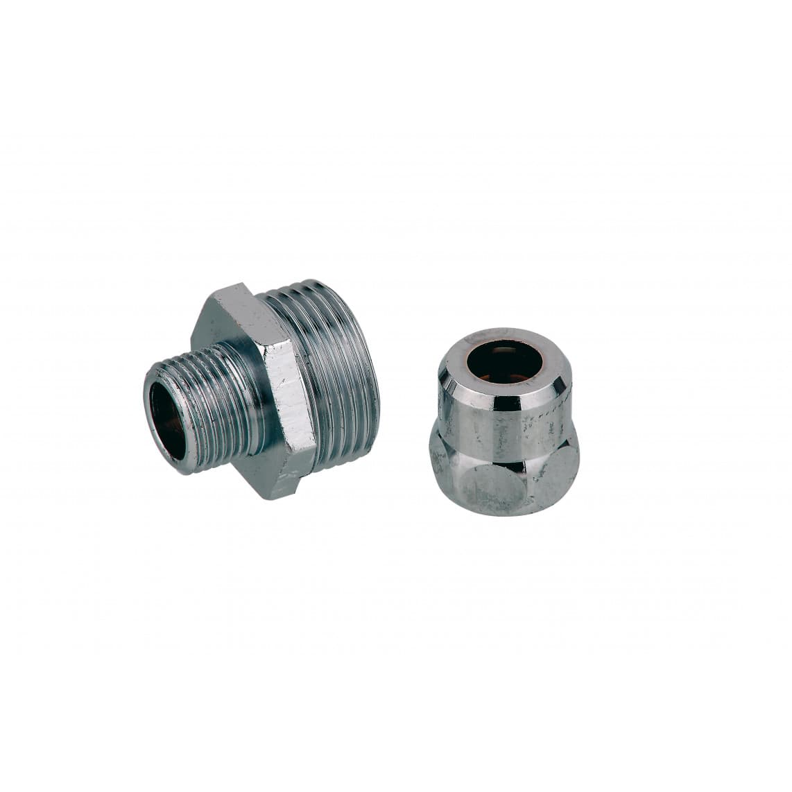 986263148 LT raccord à sertir-Nippel, chromé, 3/4" M x 10 mmQ