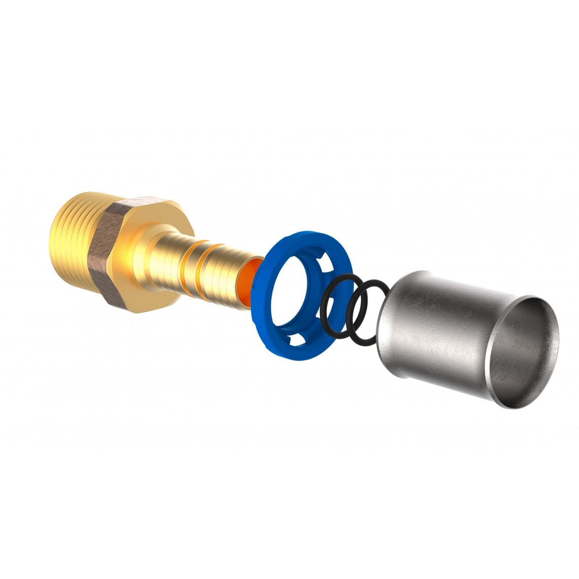 988712555 LT pièce intermédiaire, vierge, 26 mm x 3/4" M, raccord à sertir pour tube multicouche
