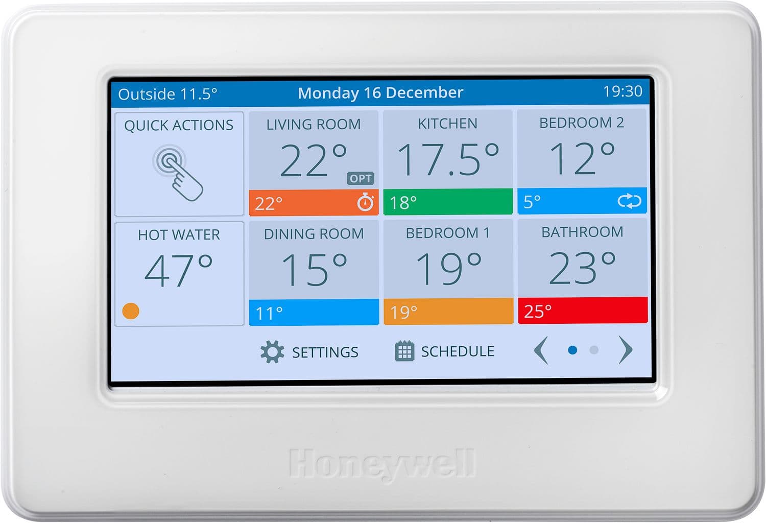 L'ECRAN TACTILE COULEUR DU SYSTÈME EVOHOME COLOR TOUCHSCREEN ET INTEGRE WIFI CLASSE VIII (5%)