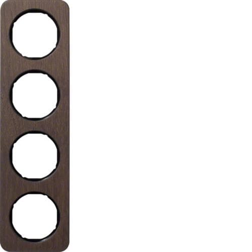 Plaque de recouvrement 4 postes R.1 Bois / Noir