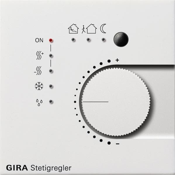 Régulateur continu avec interface de bouton-poussoir 4 x pour KNX Blanc brillant Gira F100 - la