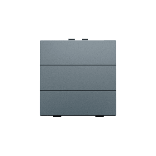 Bouton-poussoir sextuple pour Niko Home Control, couleur blue grey coated