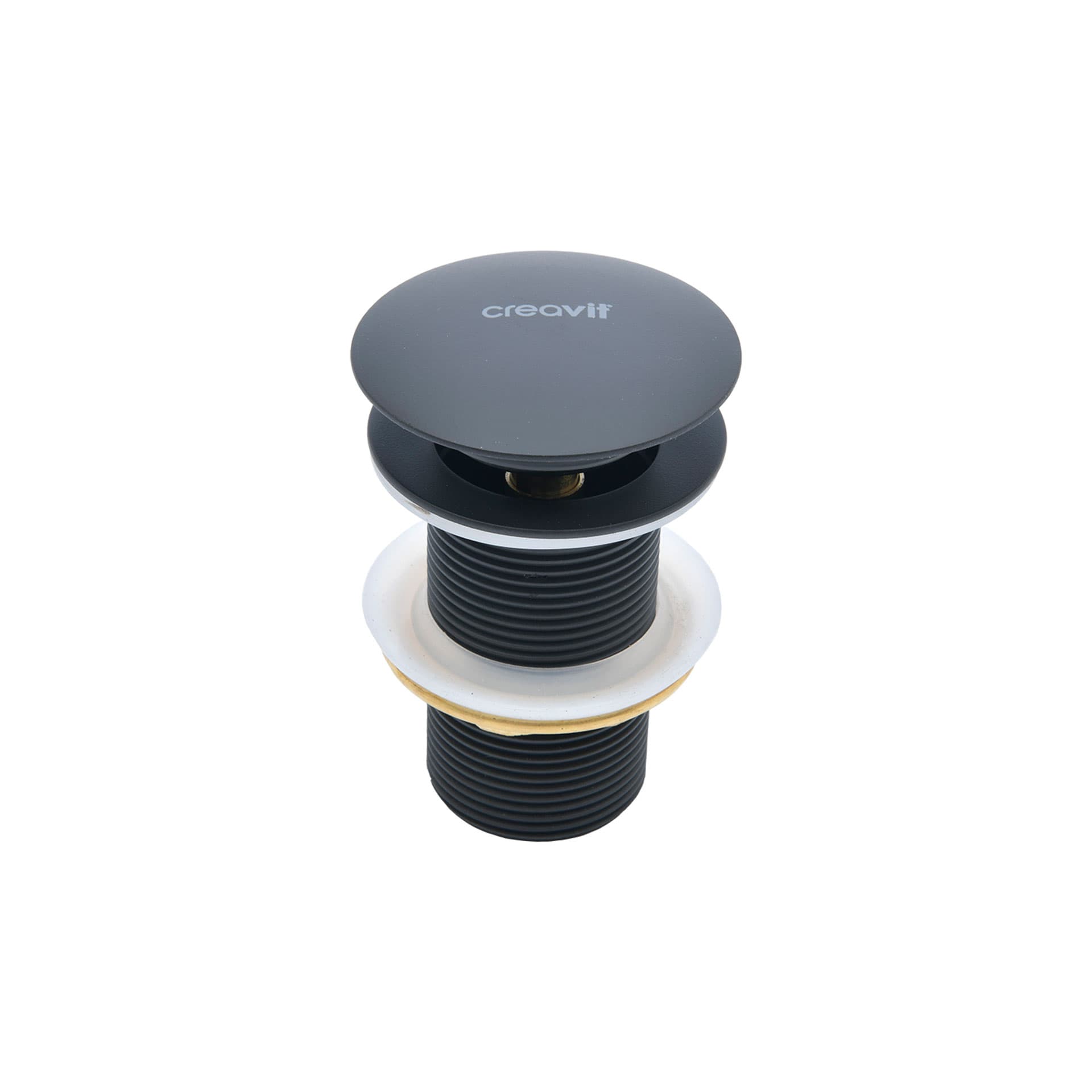 CREAVIT AFVOERPLUG - CLICK WASTE 5/4" - MET OVERLOOP - MAT ZWART