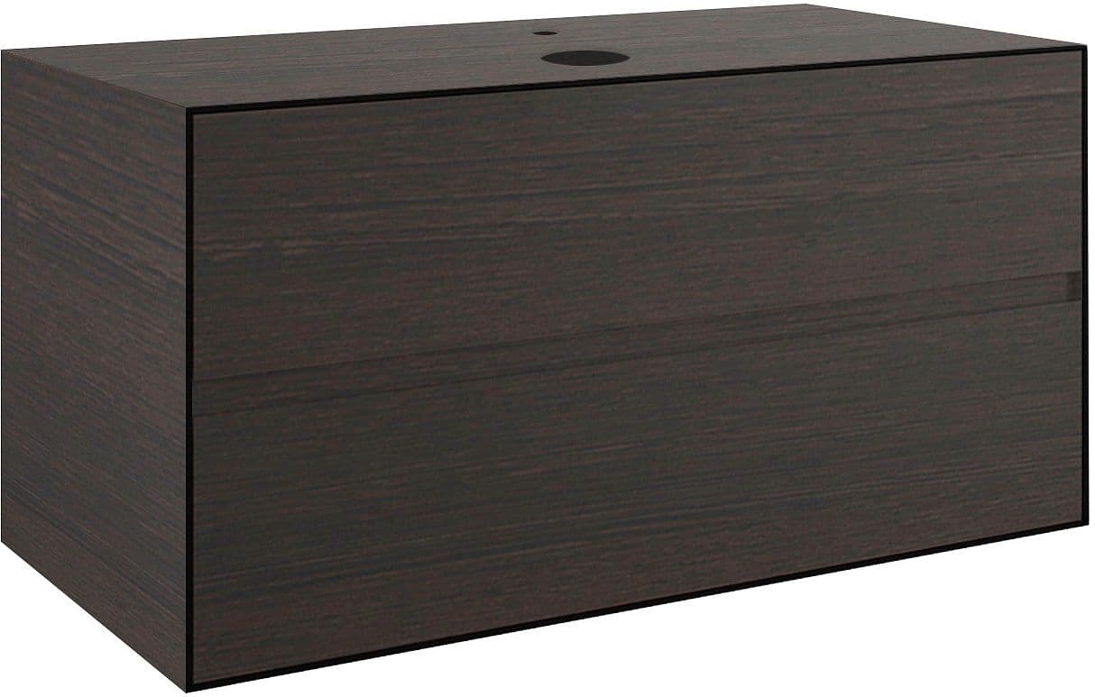 SOUS MEUBLE 2 TIROIRS+ TABLET POUR LAVABO A POSER CENTRAL TENSO 90CM TENSO +TROU ROBINET WENGE