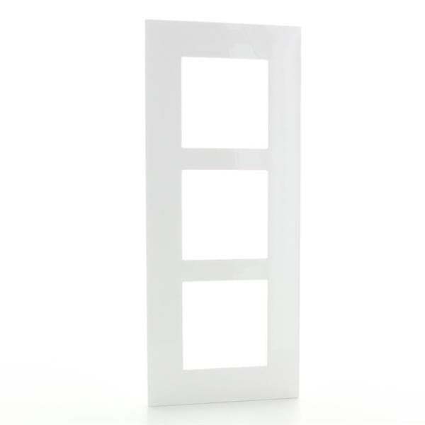 Valena plaque 3 postes vertical entraxe 71mm Blanc Rose en Or