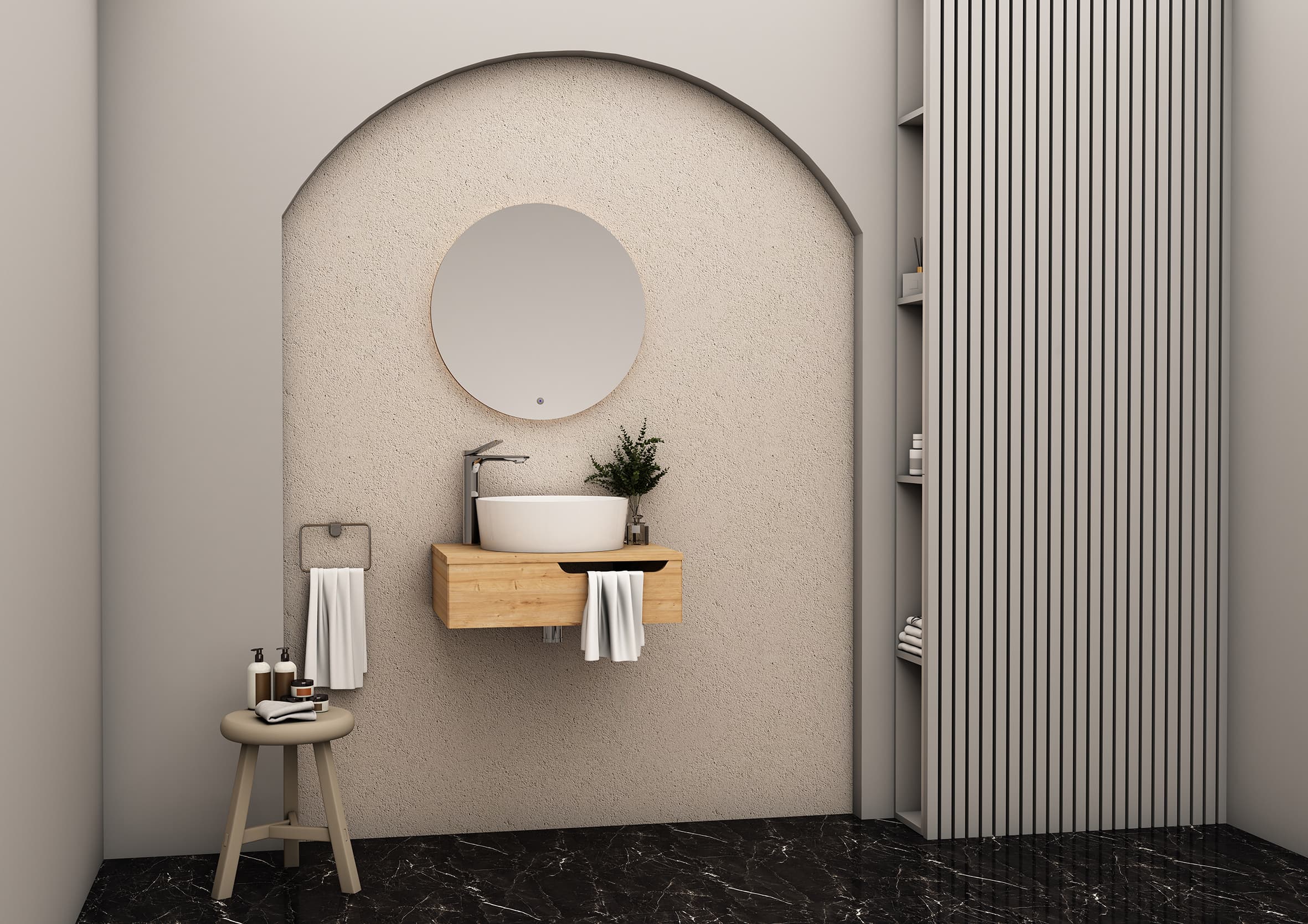 Felix meuble sous-plan avec porte-serviette (60CM) - safir