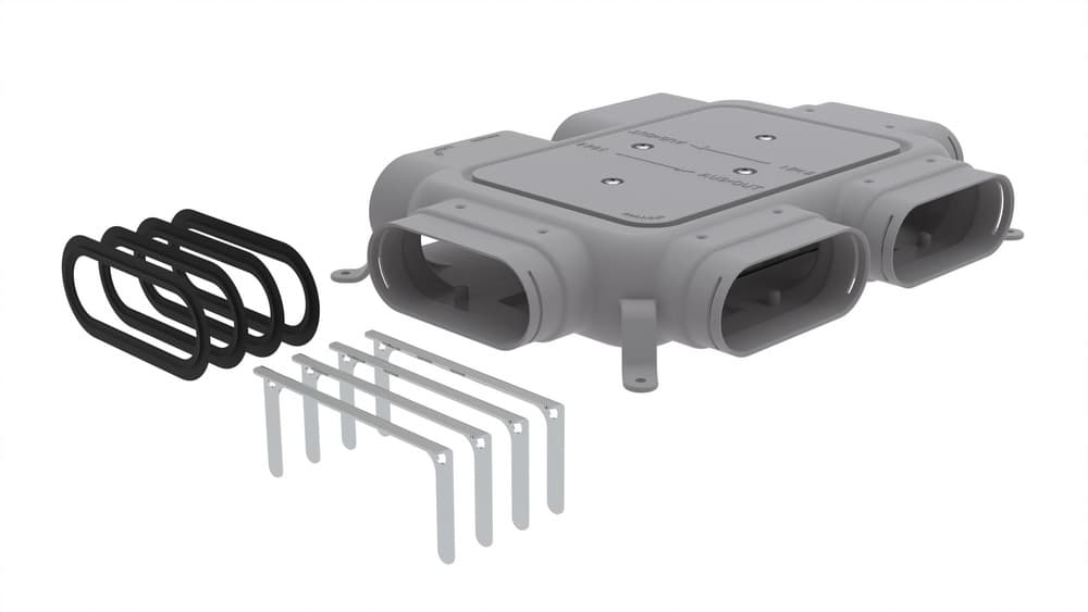 Zehnder ComfoFlat caisson de distribution 51-4 avec 4 raccordements