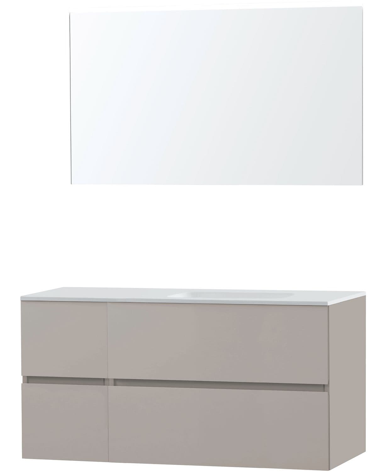MEUBLE MOLTO POUDRE GRIS 125 DROITE SOLID MIROIR