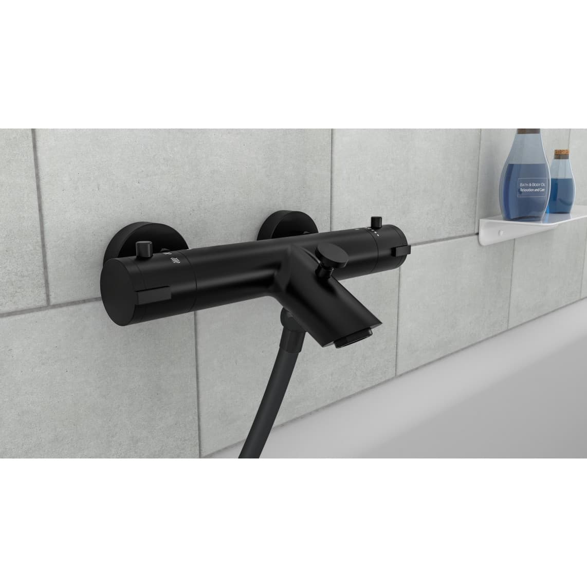 52476 LONDON Mitigeur thermostatique bain/douche, noir mat
