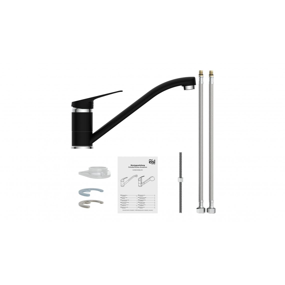 NI182SCR-B SPEED Keukenkraan, mat zwart/chroom