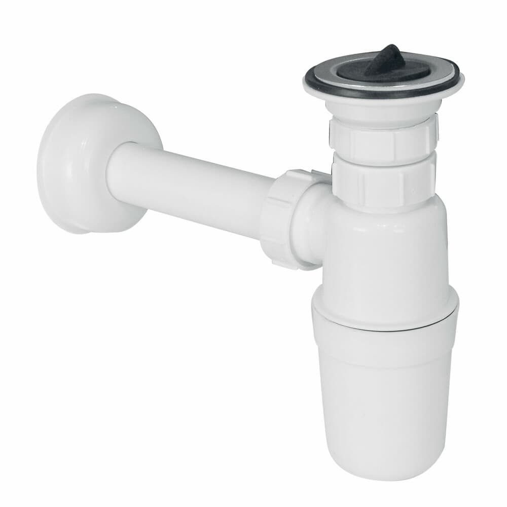 Van Marcke Pro siphon bouteille 6/4" x 40 mm avec bouchon de vidange blanc PP