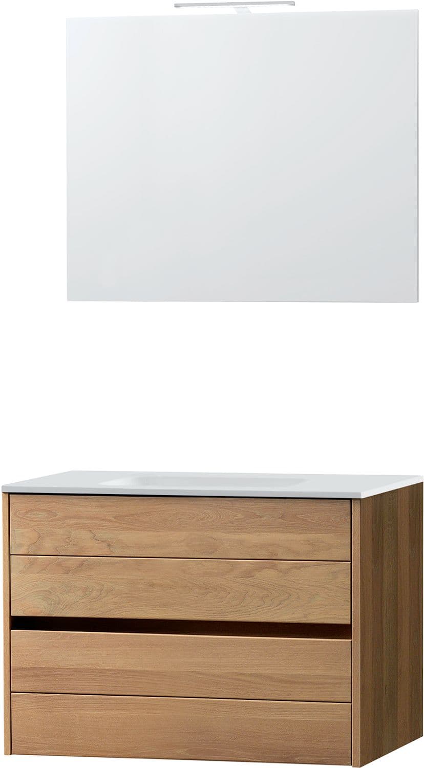 MEUBLE COMBO CHENE MASSIF 90 SOLID MIROIR