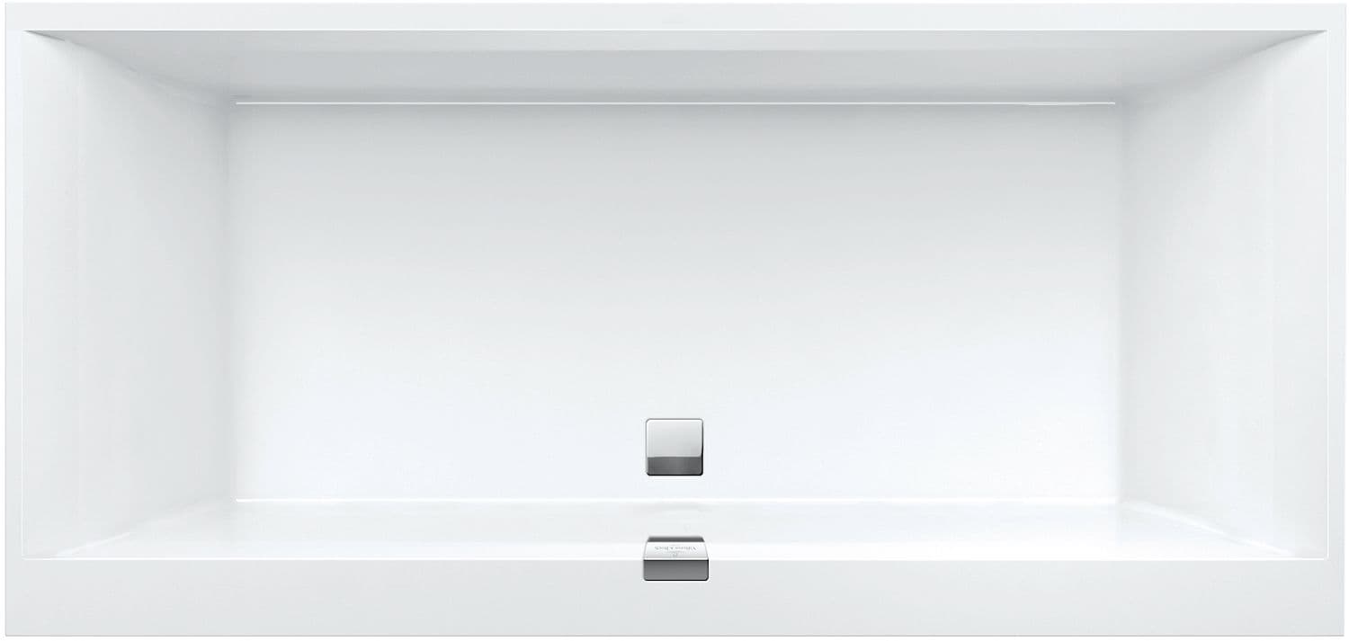 BAIN QUARYL SQUARE EDGE 12 VB 190X90 INCLUSIF PIEDS+VIDAGE AUTOMATIQUE BLANC