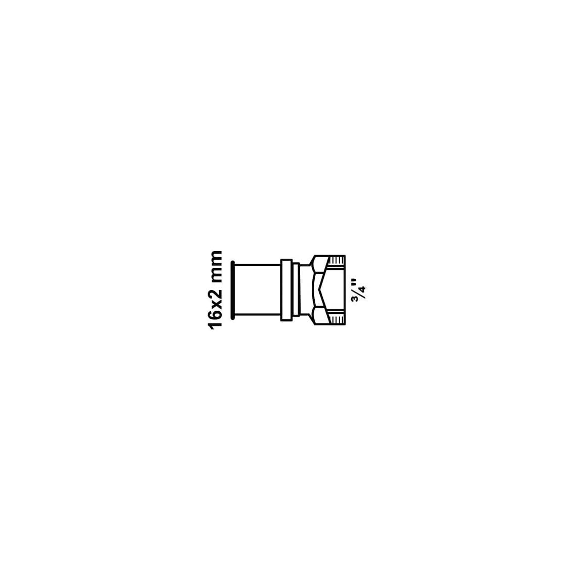 988730155 LT raccord de transition à serrer, vierge, 3/4" Eurocône pour 16 mm, raccord à sertir pour tube multicouche