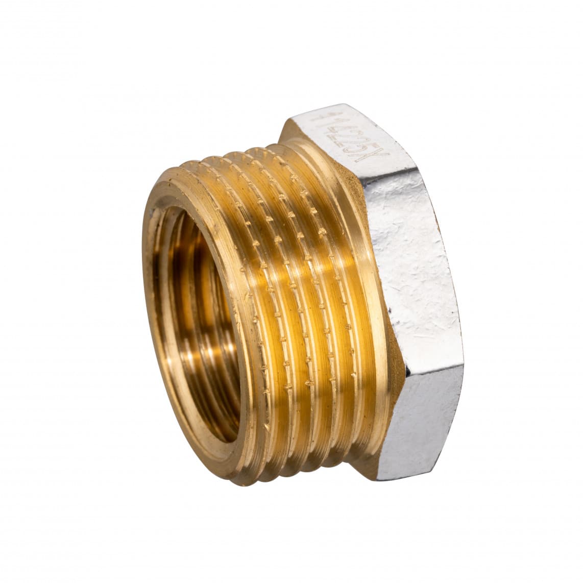 989333155 Raccord réducteur en laiton, chromé, 3/4" M x 3/8" F