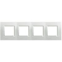 LivingLight - plaque rectangulaire 4 x 2 modules 71mm Argent