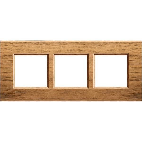 LivingLight - plaque rectangulaire 3 x 2 modules 57mm Noyer national