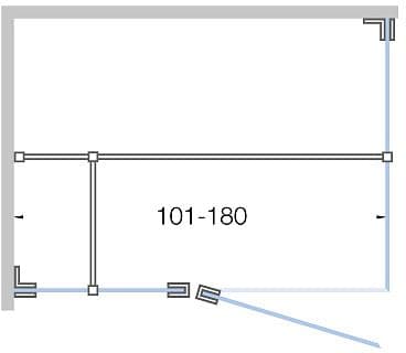 PORTE PIVOTANTE AVEC PARTI FIX+ PAROI LATERALE CLOSE <180CM H 200CM BLANC MAT-TIMELESS